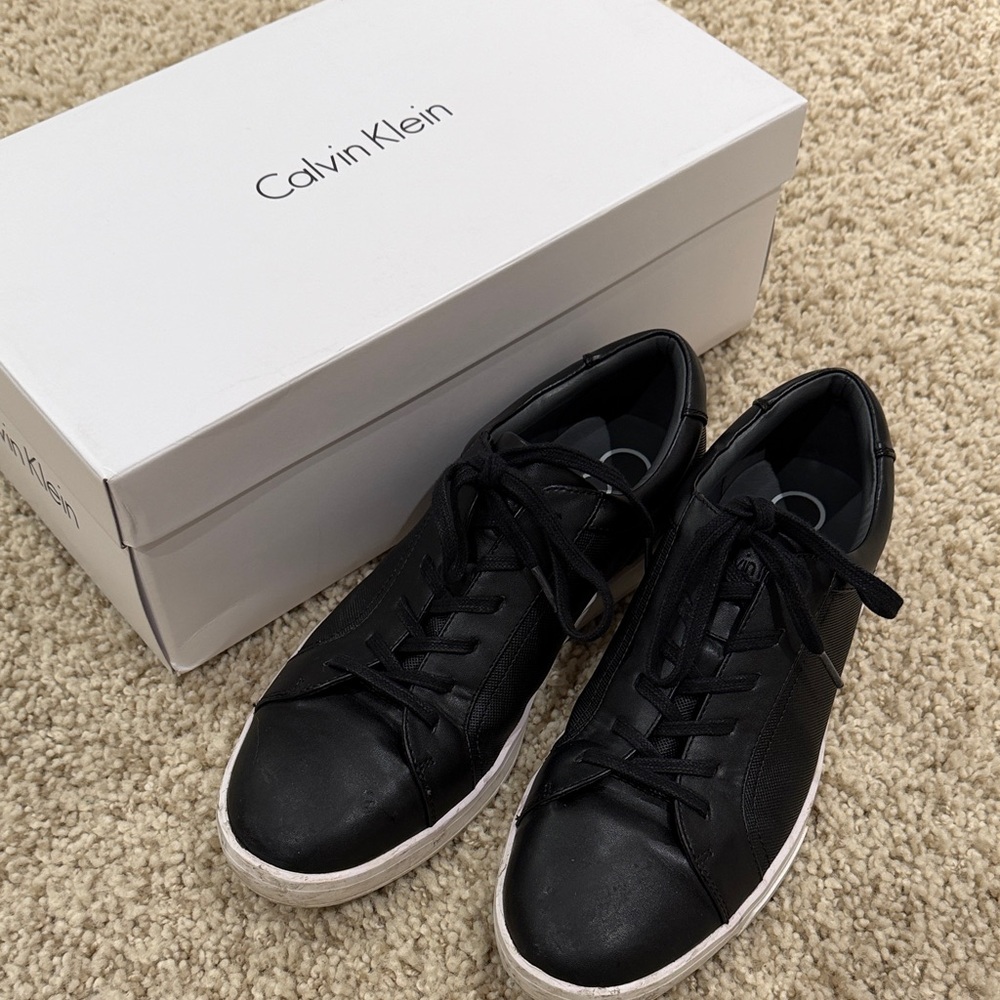 Calvin Klein Black Leather Sneakers